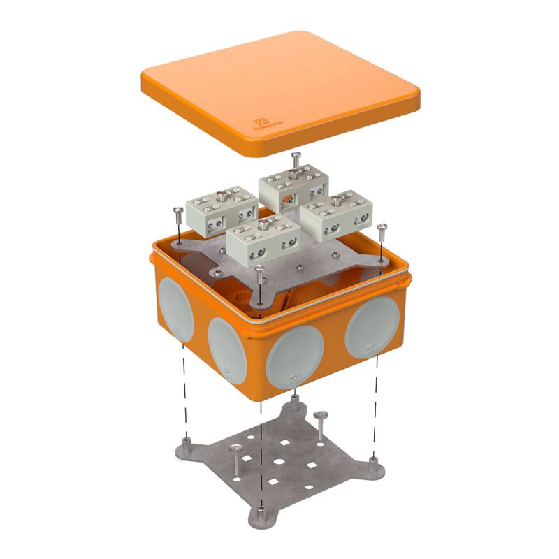 Коробка огнестойкая ОП двухкомпонентн. 60-0300-FR6.0-4-8-Р Е15-Е60 100х100х50 Промрукав 60-0300-FR6.0-4-8-Р