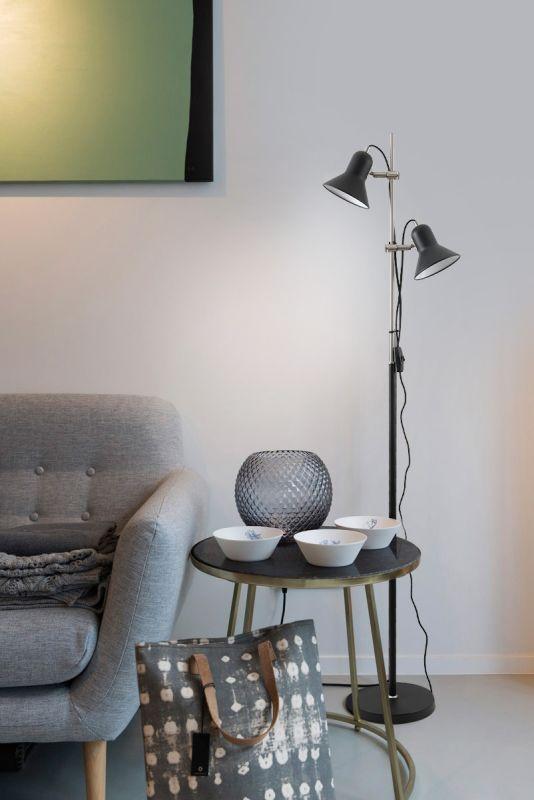 Светильник напольный KD-432F C02 Rome 2х E27 40Вт 230В черн. Camelion 14553