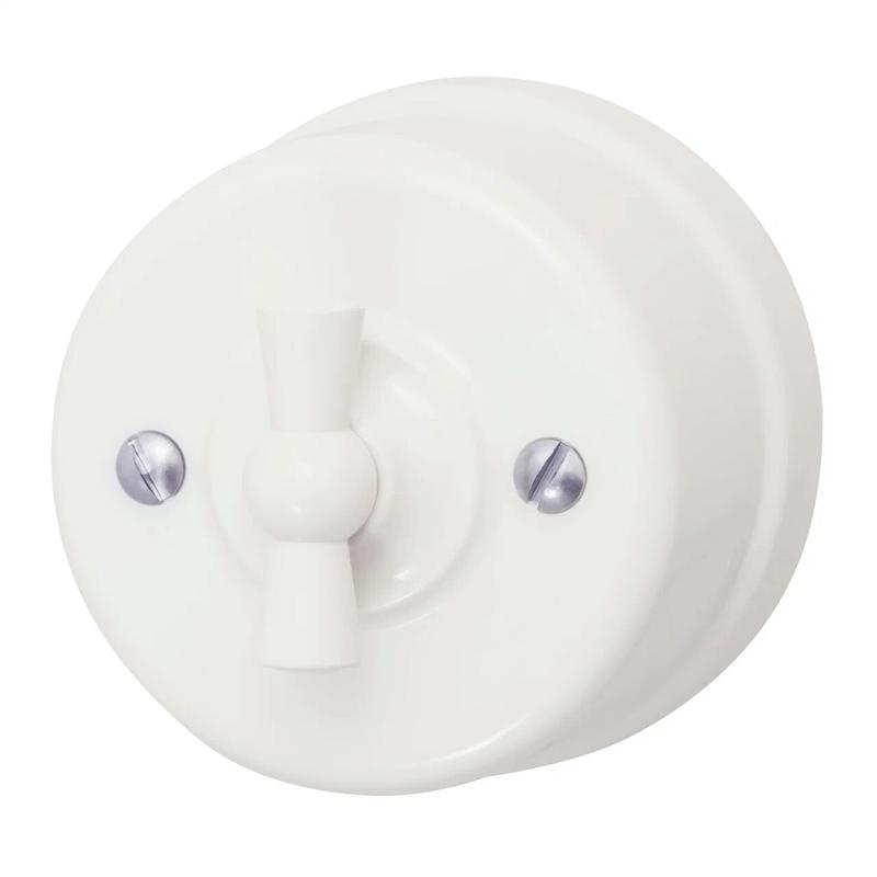 Выключатель перекрестный пластик сл. кость Bironi B1-203-211