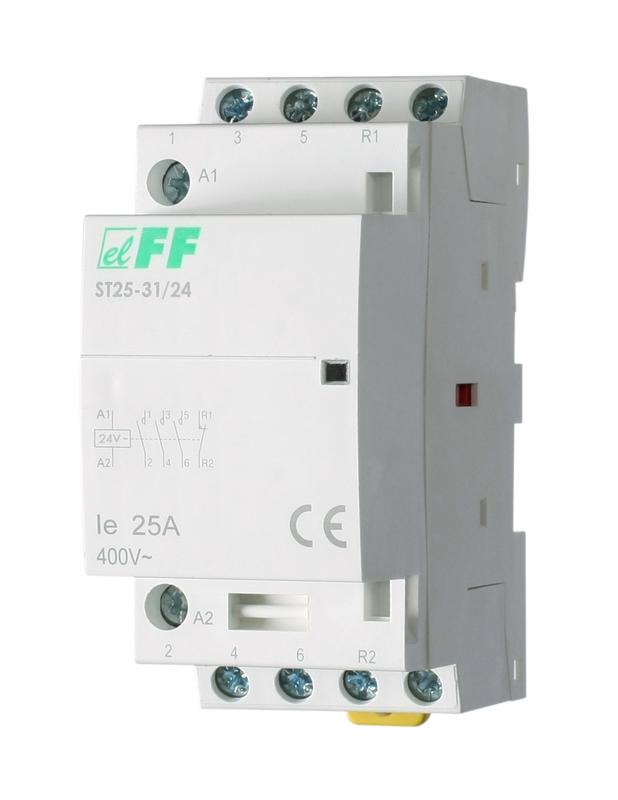 Контактор модульный ST25-31/24 3НО+1НЗ 4Вт 2мод. монтаж на DIN-рейку F&F EA13.001.015