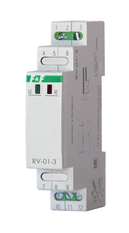 Реле времени RV-01-3 с фиксир. задержкой вкл. 230В 16А 1NO/NC 1 модуль монтаж на DIN-рейке F&F EA02.001.039