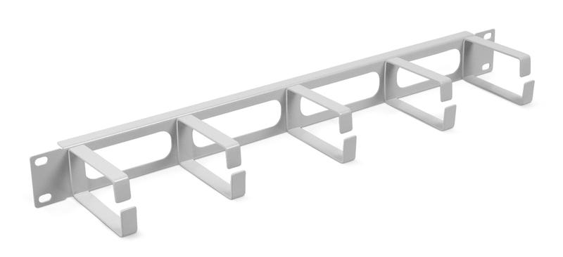 Органайзер кабельный JB08-1U-GY 19дюйм 1U горизонт. 5 колец метал. сер. RAL7035 Cabeus 7916c