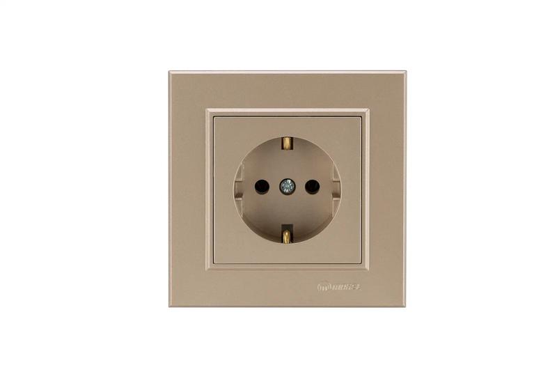 Розетка 1-м СП Karea 16А IP20 с/з латунь Makel 56057028