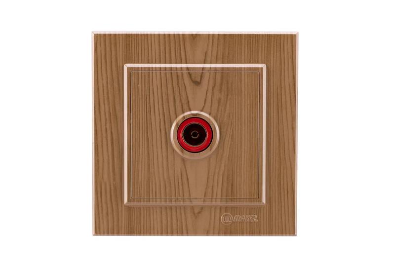 Розетка телевизионная проходная TV СП Karea 16А IP20 дуб Makel 56101007