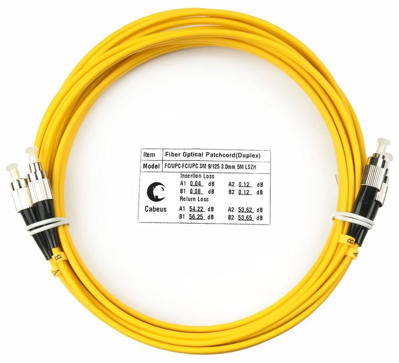 Шнур оптический FOP(d)-9-FC-FC-5m duplex FC-FC 9/125см 5м LSZH Cabeus 7493c
