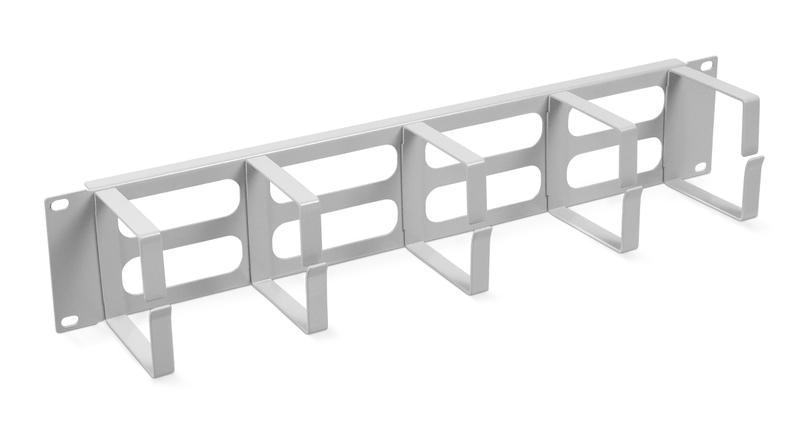 Органайзер кабельный JB08-2U-GY 19дюйм 2U горизонт. 5 колец метал. RAL7035 сер. Cabeus 7917c