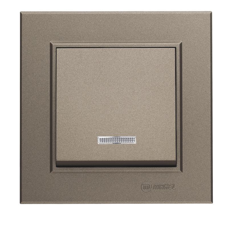 Переключатель 1-кл. СП Karea 10А IP20 зел. с подсветкой Makel 56052025