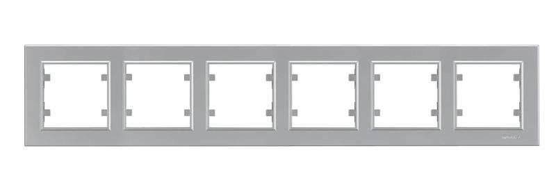 Рамка 6-м Karea горизонт. серебр. Makel 56065706