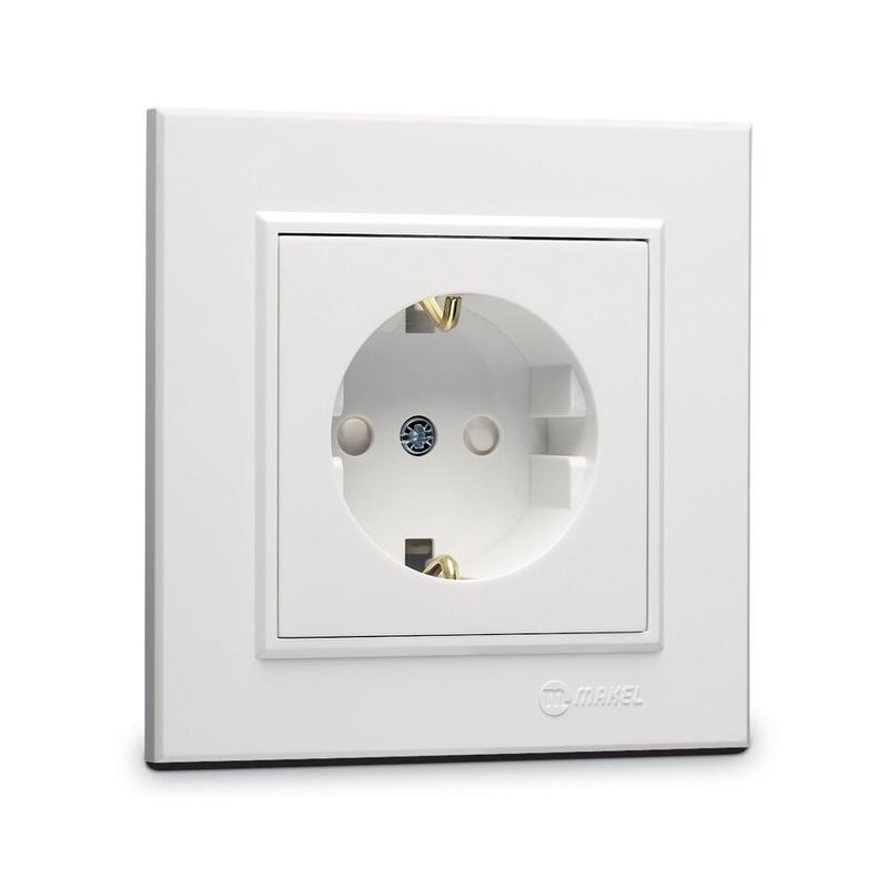 Розетка с/з с защит. для детей СП Karea 16А IP20 бел. Makel 56001058