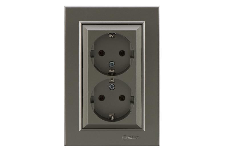 Розетка 2-я с/з СП (Новый дизайн) Karea 16А IP20 бел. Makel 56052057