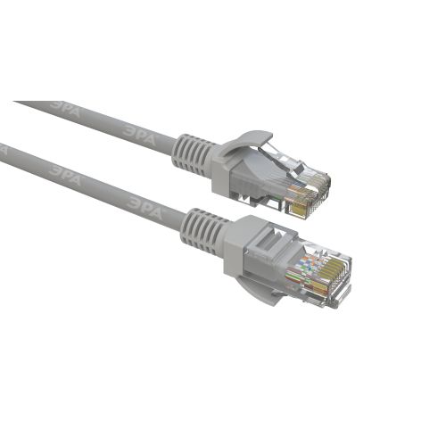 Патч-корд кат.5E U/UTP CU PC-2U 2м сер. Эра Б0051411