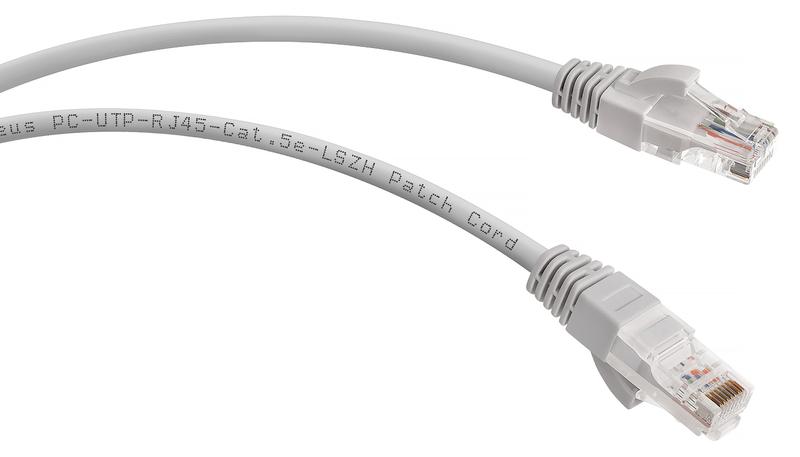 Патч-корд U/UTP кат.5E PC-UTP-RJ45-Cat.5e-5m-LSZH 2хRJ45/8p8c неэкранир. LSZH 5м сер. Cabeus 8867c