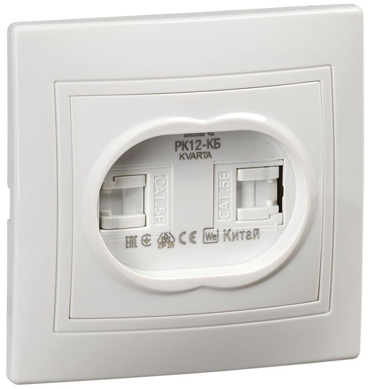 Розетка компьютерная 2-м СП Кварта РК12-КБ бел. GENERICA KV-K20-K01