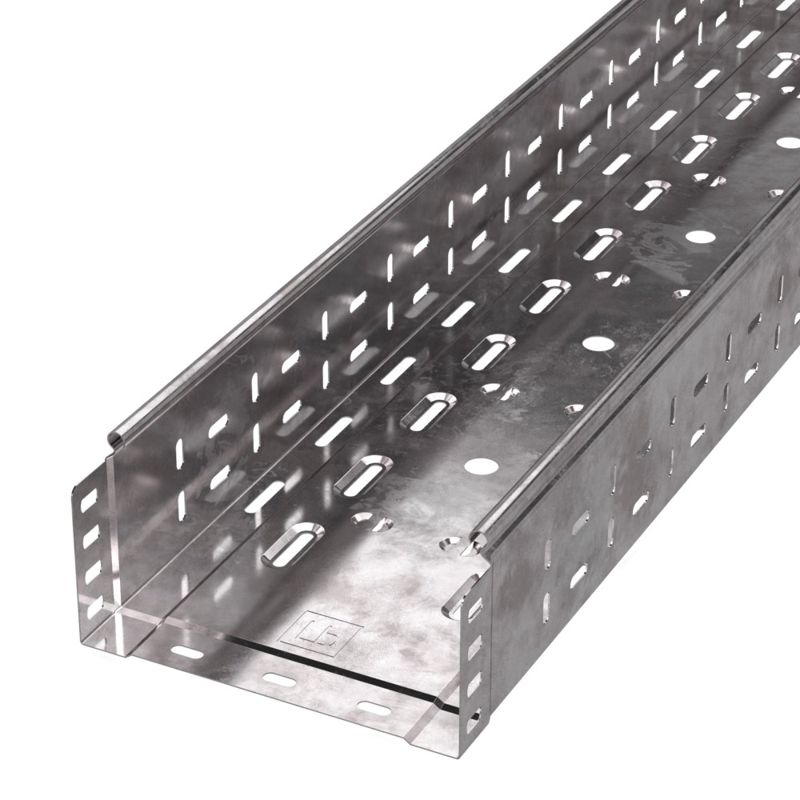 Лоток листовой перфорированный 200х100 L3000 сталь 0.8мм Стандарт Промрукав PR16.0010