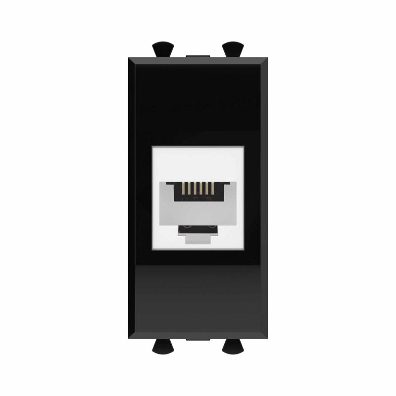 Розетка телефонная 1мод. Avanti "Черный квадрат" RJ12 без шторок модульная механизм DKC 4402611