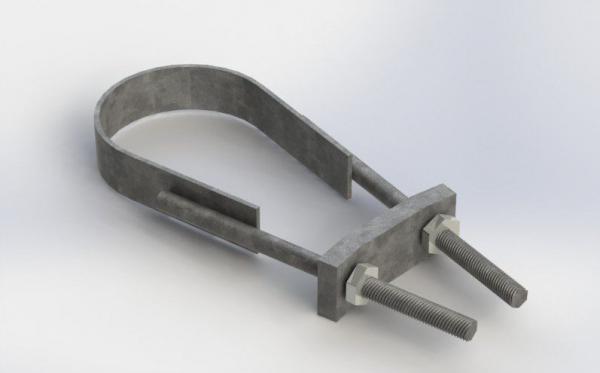 Хомут припасовочный для деревянных опор Х-12 (3.407-85) покрытие черн. лак АЭМЗ 00003825