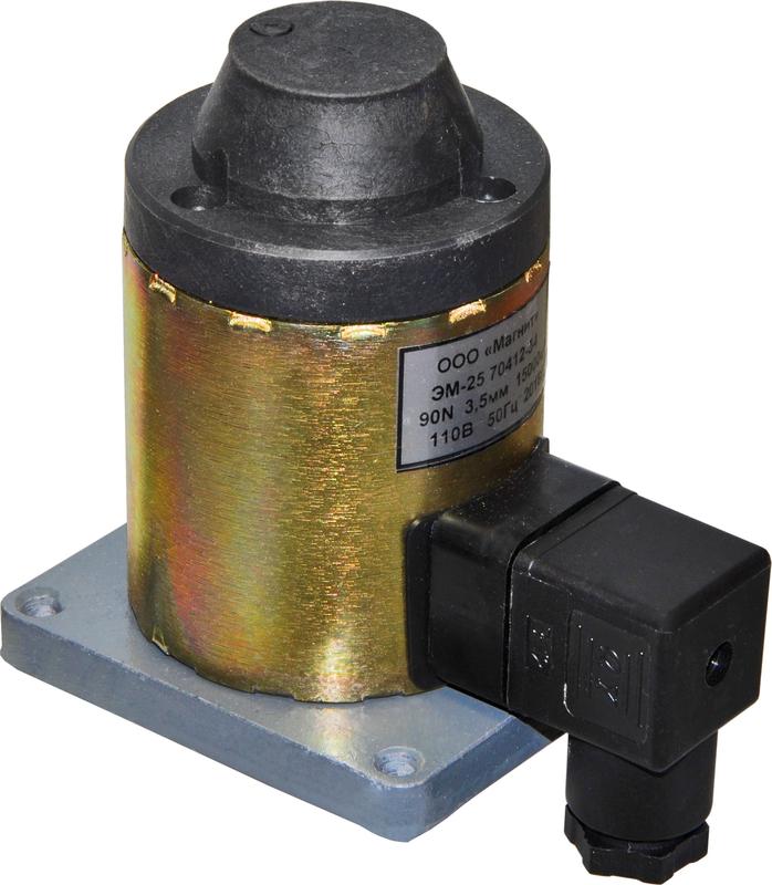 Электромагнит ЭМ-25-70412-54 110В 50Гц толкающее исполнение ПВ=100(40)проц. IP54 соединитель электрический СЭ11-19 УХЛ4 ЭЛЬКОМ A8012-T64066047