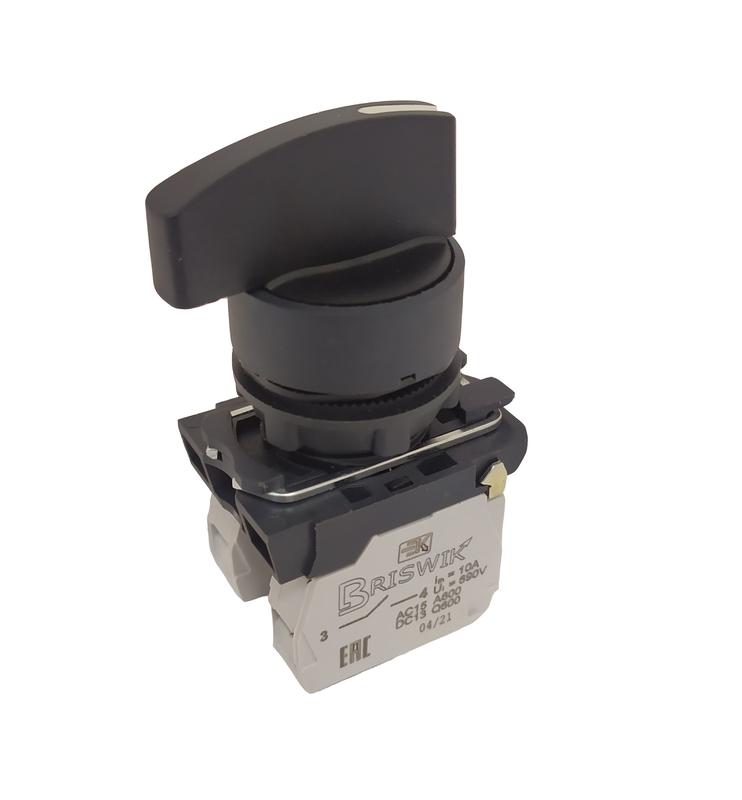 Переключатель КПЕ-4120-Д УХЛ3 2НО+НЗ 10А IP40 рукоятка удлиненная на 3 положения с самовозвратом d посадочного отверст. 22мм черн. ЭЛЬКОМ A8012-79684396