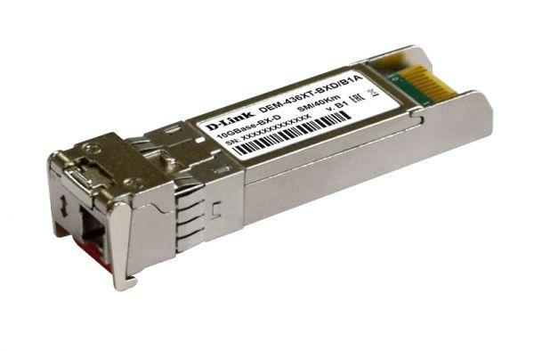 Трансивер SFP+ 436XT-BXD/40KM/B1A WDM с 1 портом 10GBase-ER (Tx:1330 нм Rx:1270 нм для одномод. оптич. кабеля (до 40км) D-Link 1853607