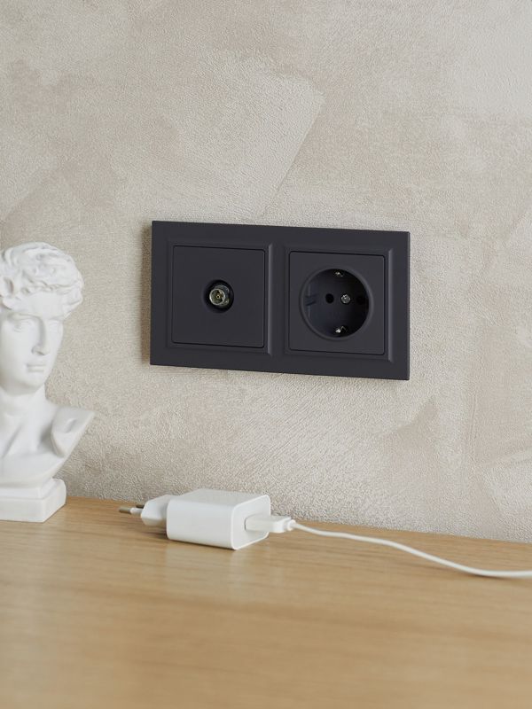 Рамка 2-м BRITE РУ-2-БрГ графит IEK BR-M22-K53