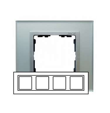 Рамка 4-м Simon82 стекло серебр. Simon 82947-62