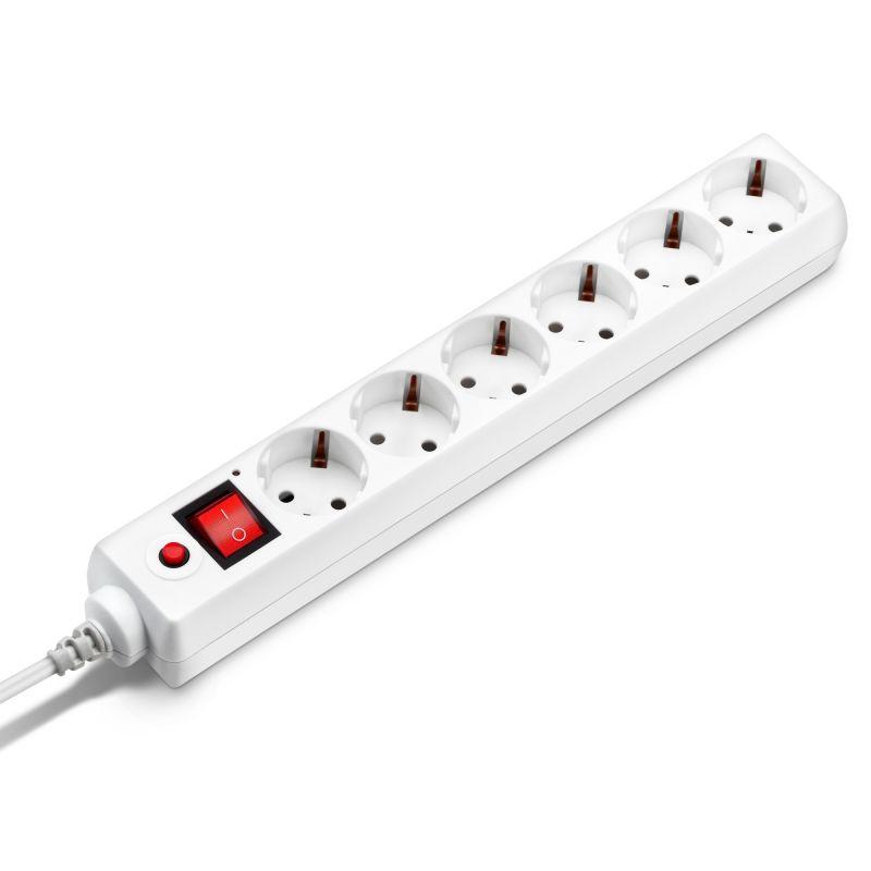 Удлинитель с сетевым фильтром 6х3м 600SH-16-3-W бел. (коробка) BURO 475257