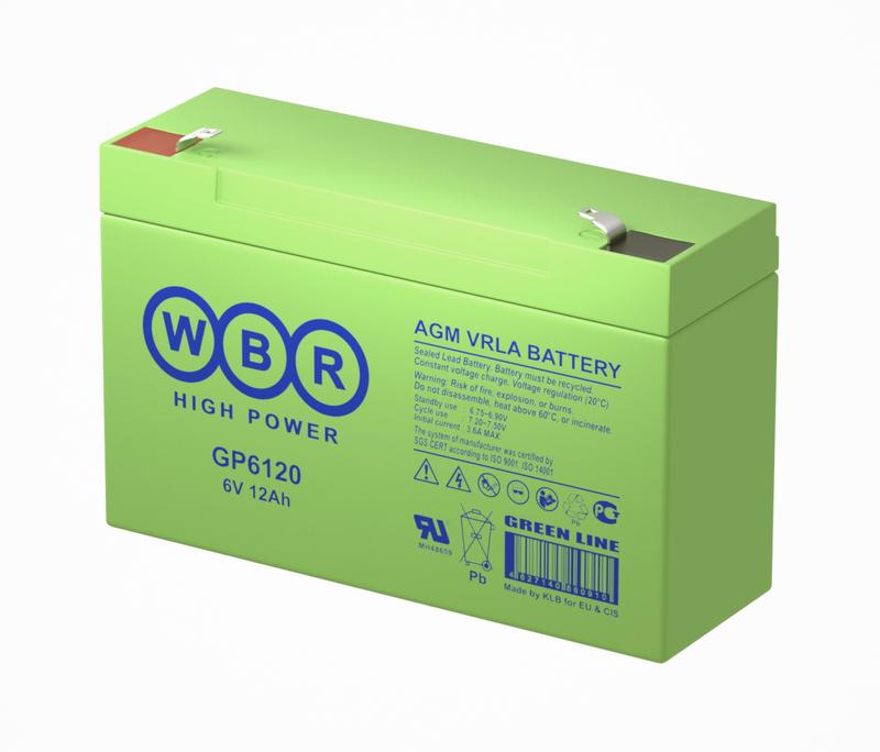 Аккумулятор 6В 12А.ч WBR GP6120 WBR