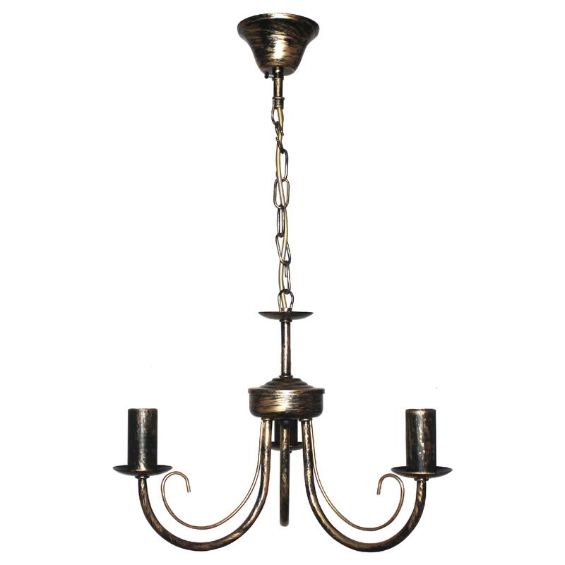 Светильник "Рустика" 234 НСБ 01-3х60-147 Е14 ИУ черн. мат. зол. Элетех 1005404272