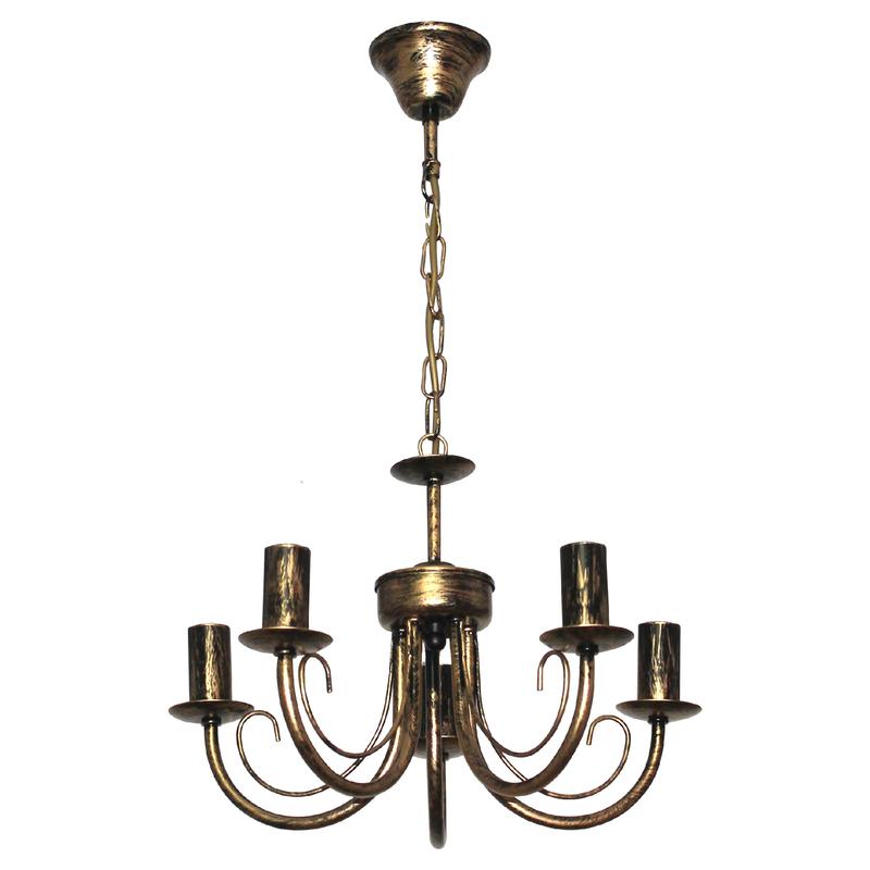 Светильник "Рустика" 254 НСБ 01-5х60-126 Е14 ИУ черн. мат. зол. Элетех 1005404273