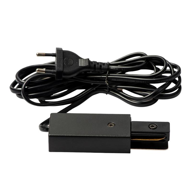 Ввод питания для шинопровода UBX-Q122 G02 BLACK 1 POLYBAG типа G с проводом питания 3м и вилкой 1ф черн. Volpe UL-00009306