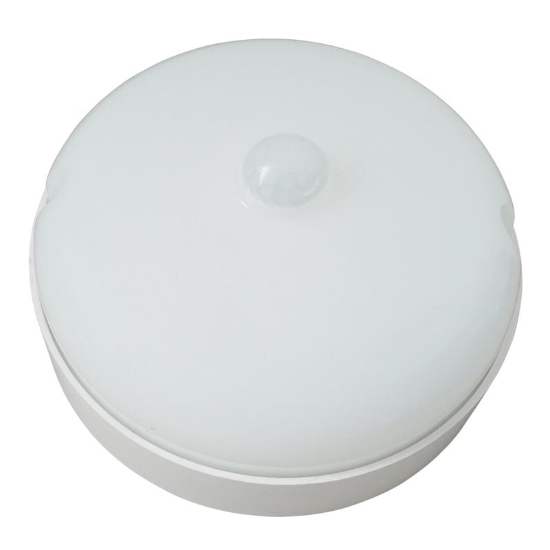 Светильник светодиодный ULW-Q216 12W/6500К SENSOR IP65 WHITE Круг влагозащ. с датчиком движения d135мм корпус бел. Volpe UL-00008488