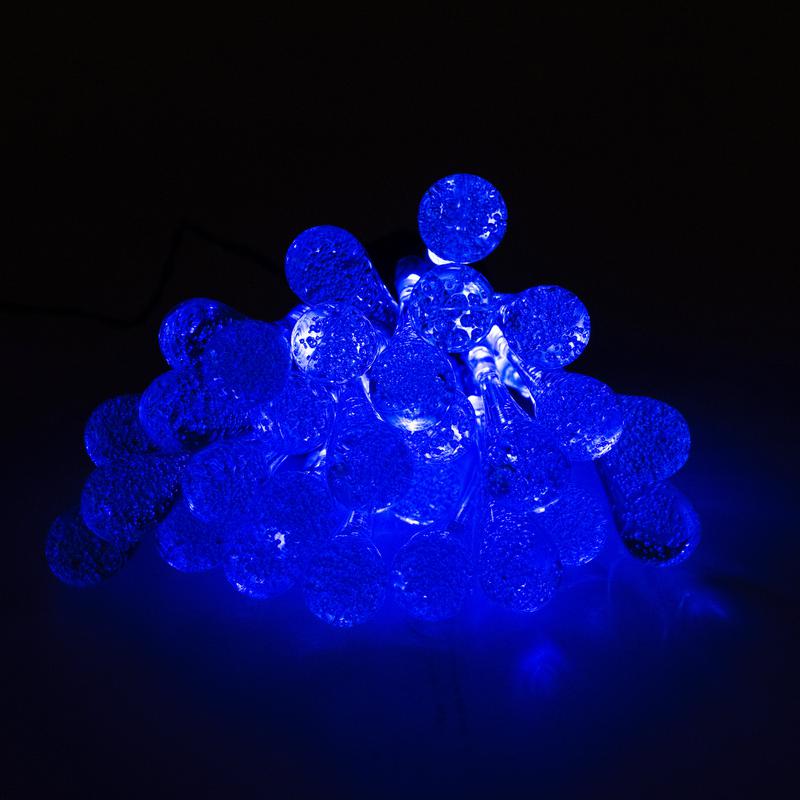 Светильник светодиодный SLR-G08-30B садовый; гирлянда капли син. солнечная батарея ФАZА 5040946