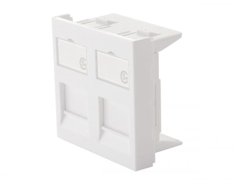 Адаптер 45х45мм для 2 модулей Keystone бел. Eurolan 16H-45-03WT