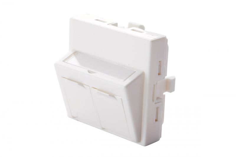 Адаптер 45х45мм для 2 модулей Keystone угловой бел. Eurolan 16A-00-08WT