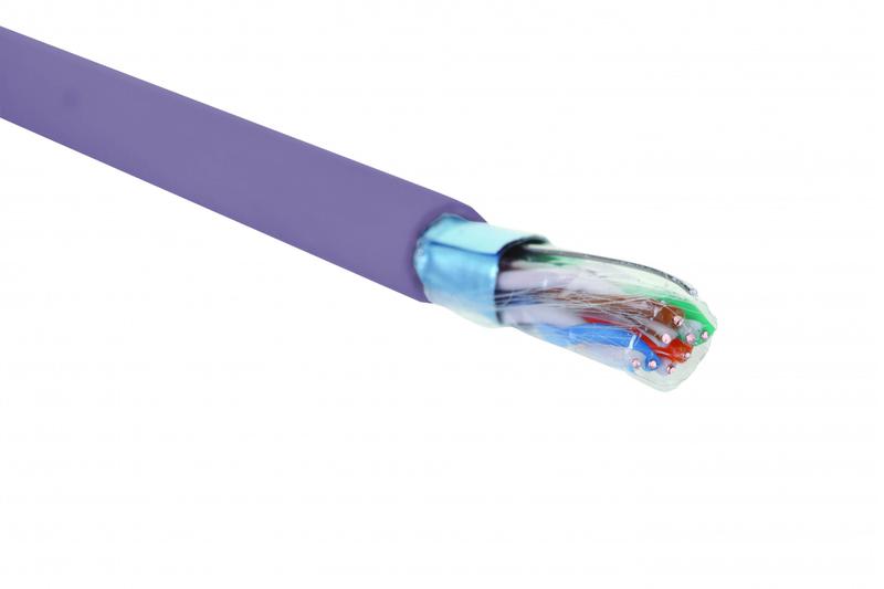 Кабель F/UTP кат.5E 4 пары 24 AWG нгА-LSLTx внутр. прокладки фиолет. (коробка) (уп.305м) Eurolan 19C-F5-05VL-B305