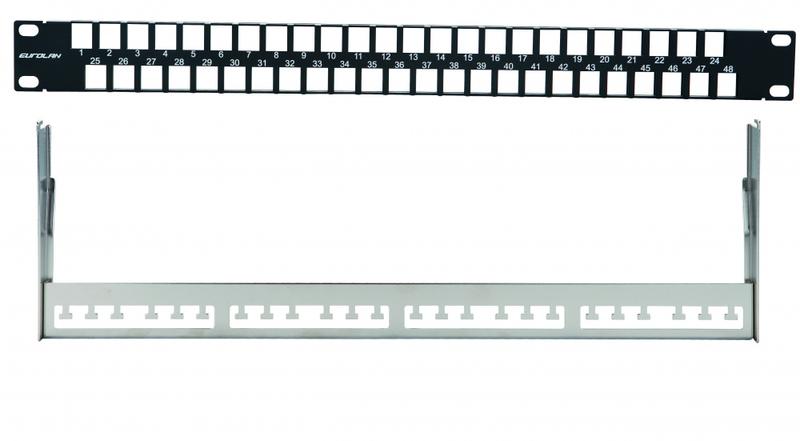 Патч-панель 19дюйм наборная UTP 1U 48 портов черн. Eurolan 27B-00-48BL