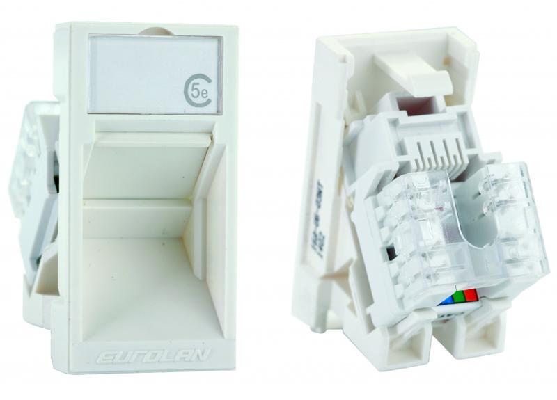 Модуль кат.5E UTP французск. стандарт бел. Eurolan 16A-U5-03WT