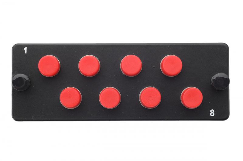 Комплект планка Q-SLOT с 8 адаптерами симплекс FC OM4 монтаж. шнуры КДЗС Eurolan 38M-40-FC-08BL