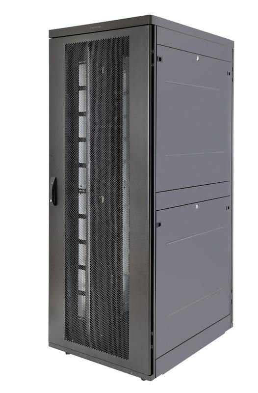 Шкаф Rackcenter D9000 42U 750х1200 передн. дверь перфорир. одностворчат.; задн. дверь перфорир. двухстворчат. черн. Eurolan 60F-42-7C-94BL