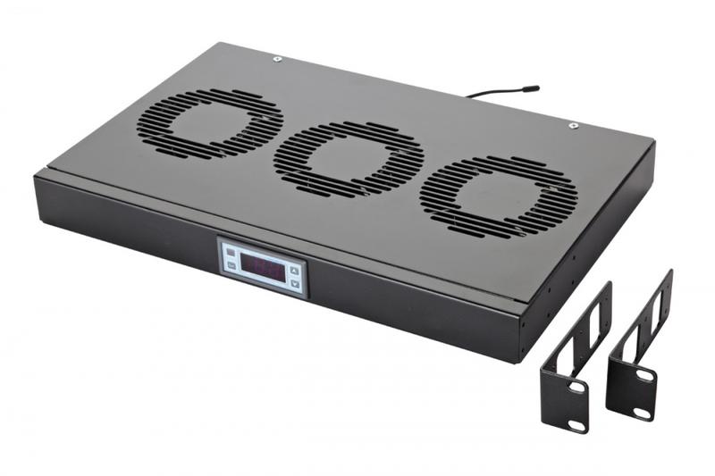 Панель вентиляторная 19дюйм 1U 3 вентилятора с контроллером Eurolan 60A-91-10-30BL