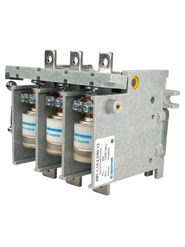 Контактор вакуумный КВТ-1.14-2.5/ 80-3 У3 3п кат. 110В 2НО+1НЗ IP00 без реле Электротехник ET006370
