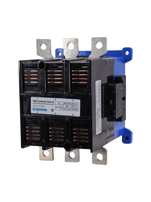 Пускатель ПМ12-250100 УХЛ4 В 250А кат. 380В AC 2НО+2НЗ IP00 без реле Электротехник ET518922