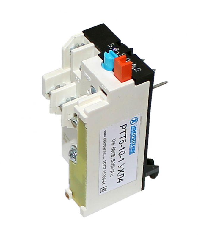 Реле электротепловое токовое РТТ5-10-2 УХЛ4 5.00А 660В/50Гц 1п 4.20-5.80А ручной возврат IP00 Электротехник ET003105