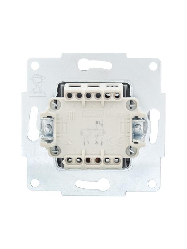 Выключатель 2-кл. СП Vesna с индикацией механизм графит LEZARD 742-3488-112