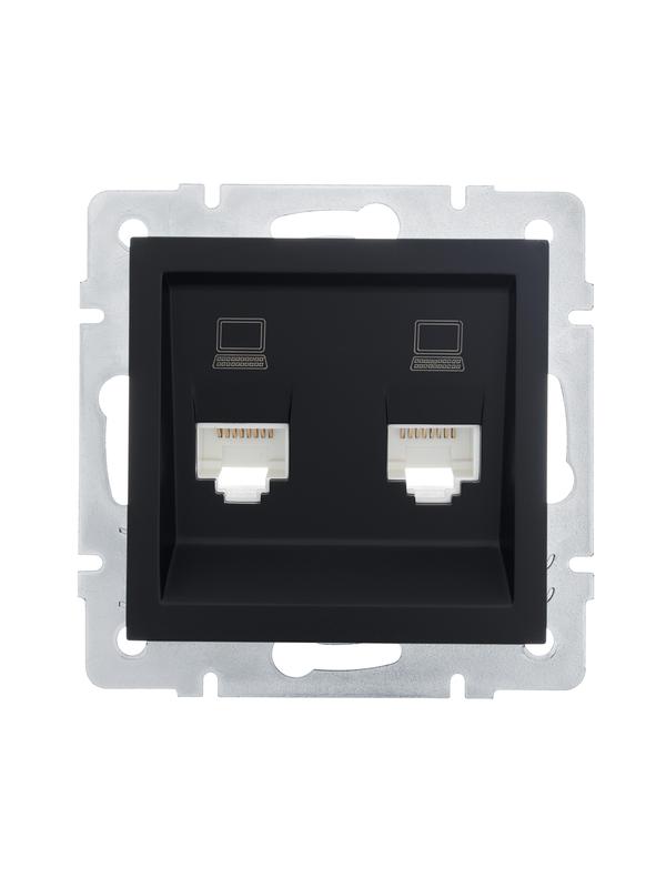 Розетка компьютерная 2-м СП Vesna механизм черн. бархат LEZARD 742-4288-141