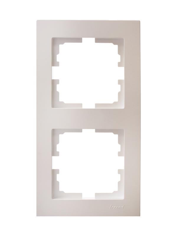 Рамка 2-местн. вертик. VESNA жемчуж./бел. перламутр LEZARD 742-3000-152