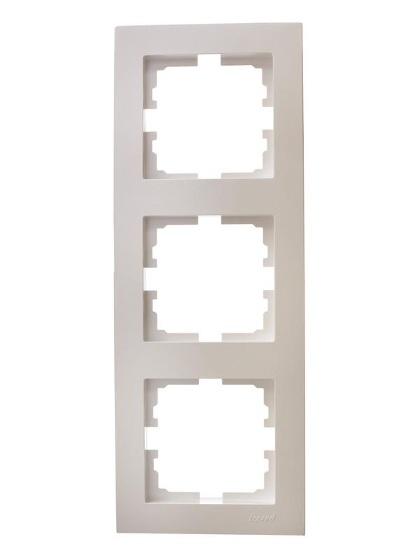 Рамка 3-местн. вертик. VESNA жемчуж./бел. перламутр LEZARD 742-3000-153