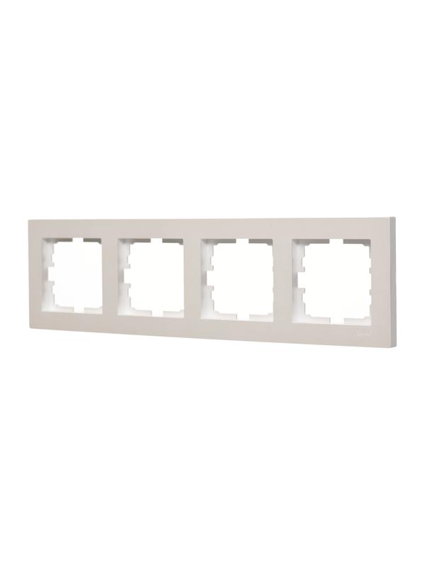 Рамка 4-местн. горизонт. VESNA жемчуж./бел. перламутр LEZARD 742-3000-149