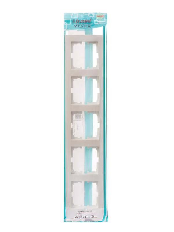 Рамка 5-местн. горизонт. VESNA жемчуж./бел. перламутр LEZARD 742-3000-150