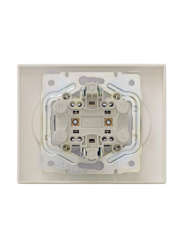 Розетка 2-м СП VESNA без заземл. ПБТ жемчуж./бел. перламутр LEZARD 742-3000-128B